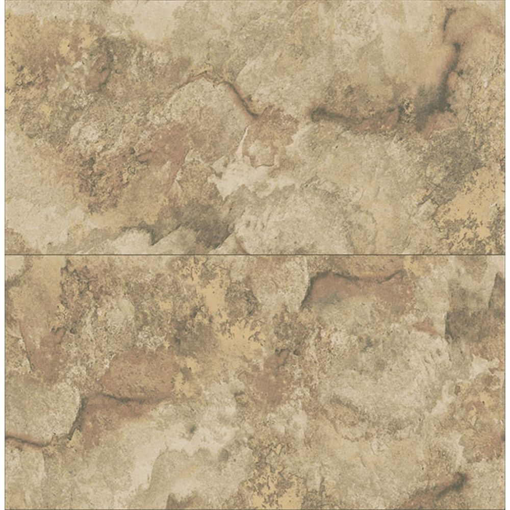 Advantage by Brewster 4125-26733 Aria Light Brown Marbled Tile Wallpaper