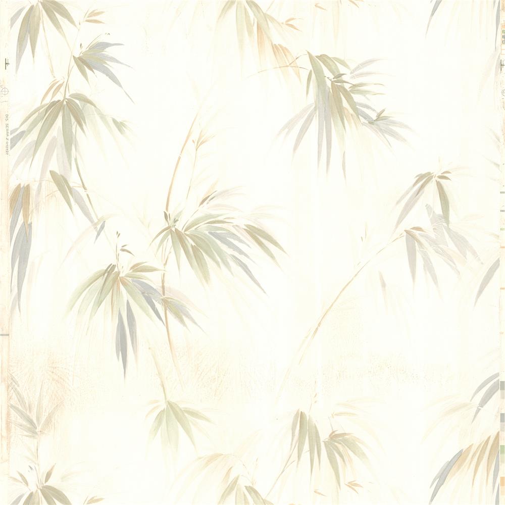 Brewster 414-05018 Kitchen; Bed and Bath Resource IV Edulis Cream Bamboo Texture Wallpaper in Cream
