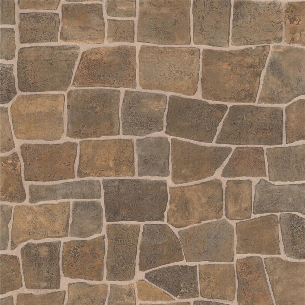 Brewster 414-44151 Kitchen; Bed and Bath Resource IV Flagstone Taupe Slate Path Wallpaper in Taupe