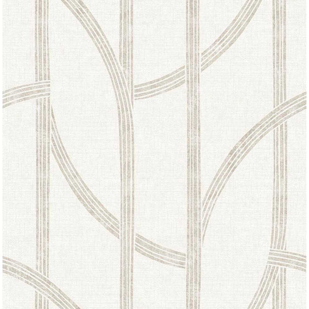 A-Street Prints by Brewster 4141-27140 Harlow Champagne Curved Contours Wallpaper