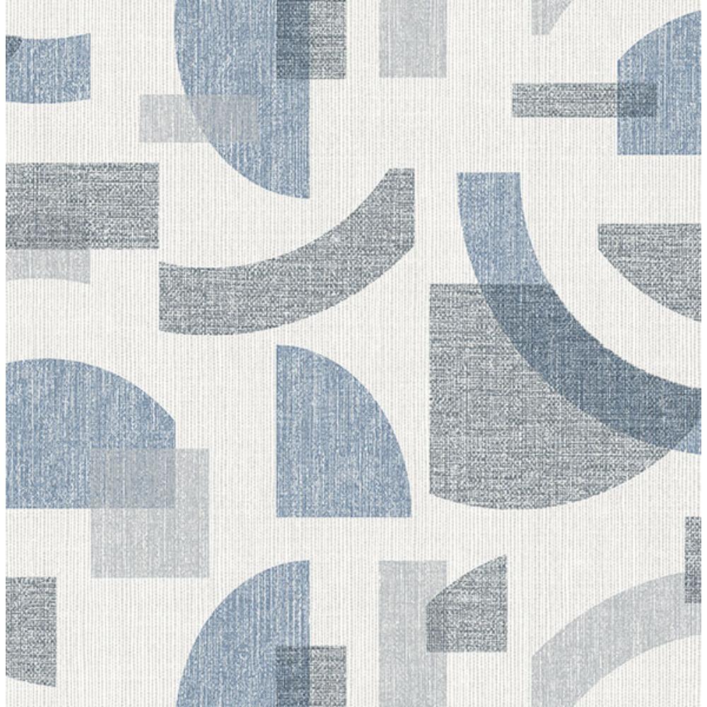 A-Street Prints by Brewster 4141-27160 Fulton Blue Shapes Wallpaper