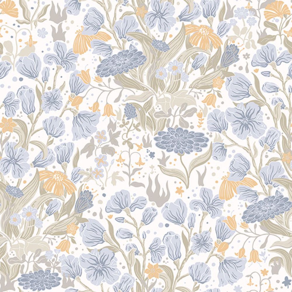A-Street Prints by Brewster 4143-22010 Hava Light Blue Meadow Flowers Wallpaper