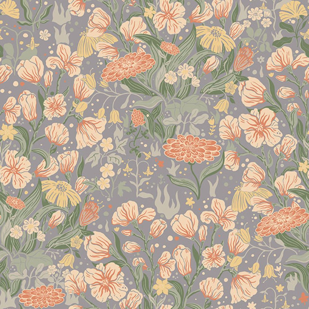 A-Street Prints by Brewster 4143-22013 Hava Coral Meadow Flowers Wallpaper