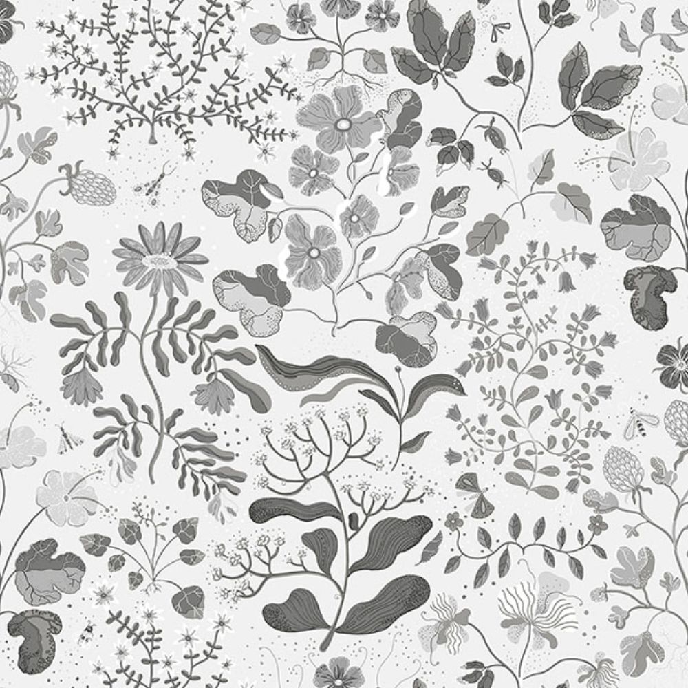 A-Street Prints by Brewster 4143-22029 Groh Grey Floral Wallpaper