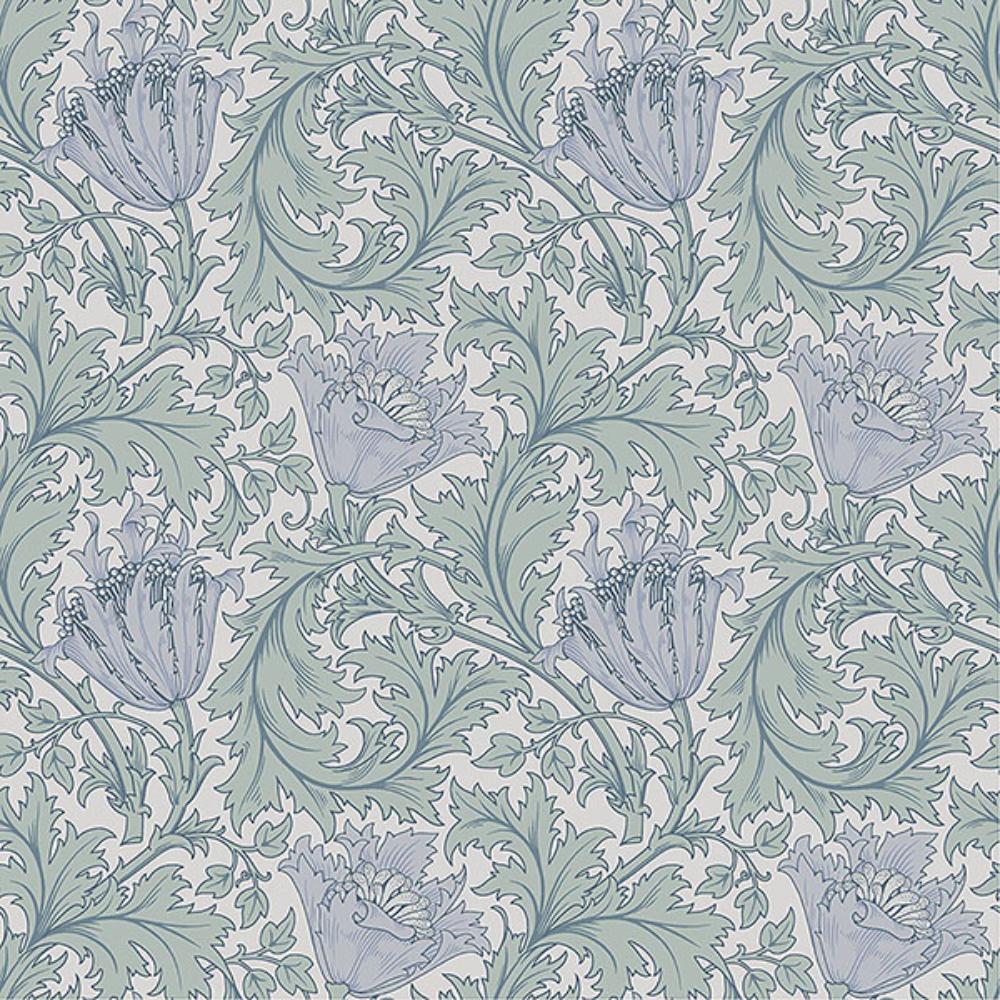 A-Street Prints by Brewster 4153-82003 Anemone Blue Floral Trail Wallpaper