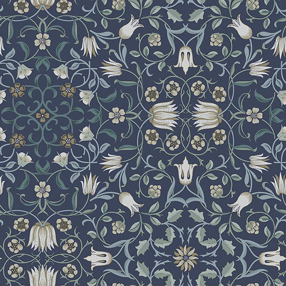 A-Street Prints by Brewster 4153-82009 No 1 Holland Park Blue Floral Wallpaper