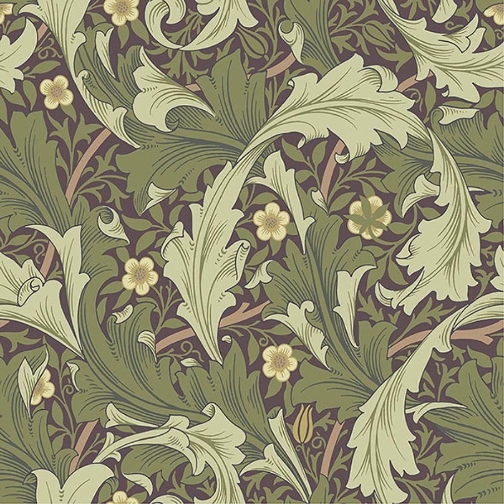 A-Street Prints by Brewster 4153-82013 Granville Plum Leafy Vine Wallpaper