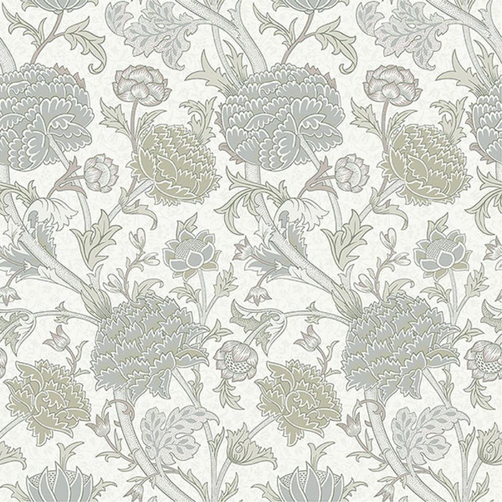 A-Street Prints by Brewster 4153-82032 Cray Light Green Floral Trail Wallpaper