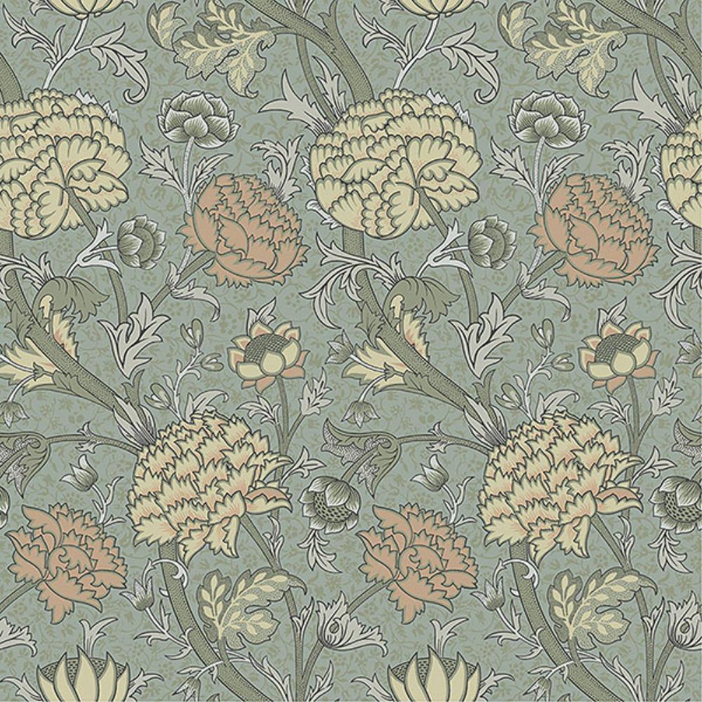 A-Street Prints by Brewster 4153-82034 Cray Light Blue Floral Trail Wallpaper