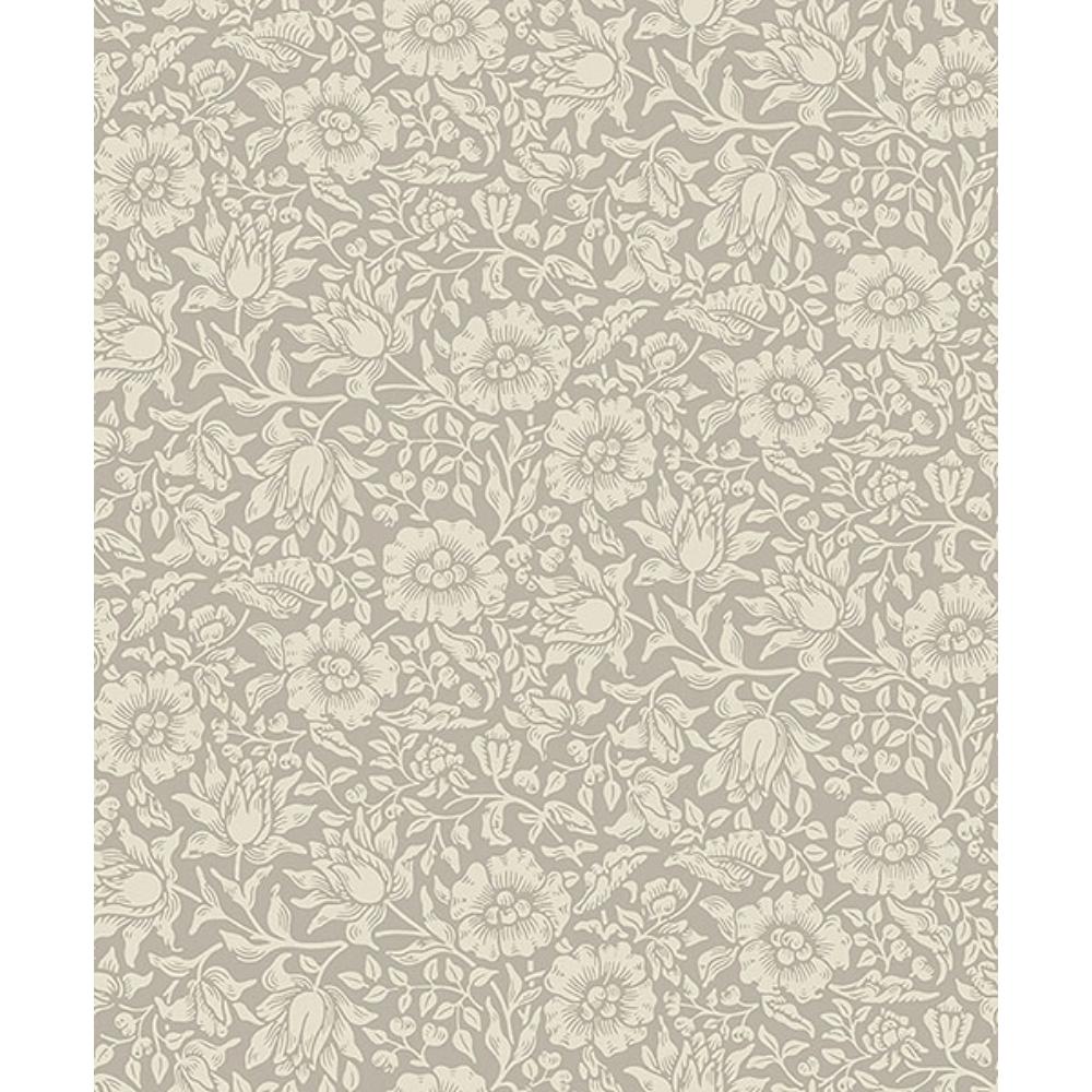 A-Street Prints by Brewster 4153-82038 Mallow Grey Floral Vine Wallpaper