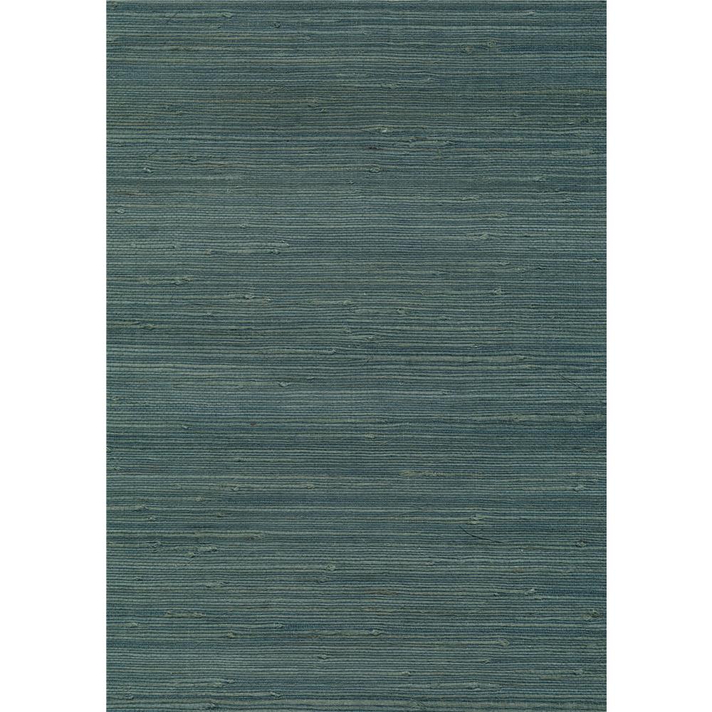 Kenneth James by Brewster 53-65432 Jiangsu Grasscloth Jurou Blue Grasscloth Wallpaper in Blue