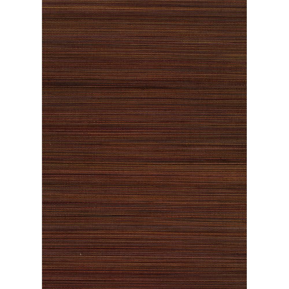 Kenneth James by Brewster 63-54718 Shangri La Xue Fang Dark Brown Grasscloth Wallpaper in Dark Brown