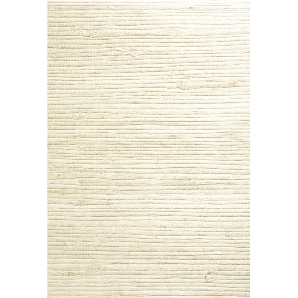 Kenneth James by Brewster 63-54725 Shangri La Shuang Cream Grasscloth Wallpaper in Cream
