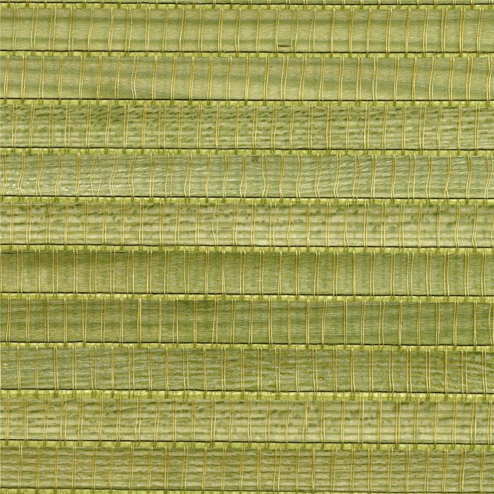 Kenneth James by Brewster 63-54729 Shangri La Miyoko Green Grasscloth Wallpaper in Green