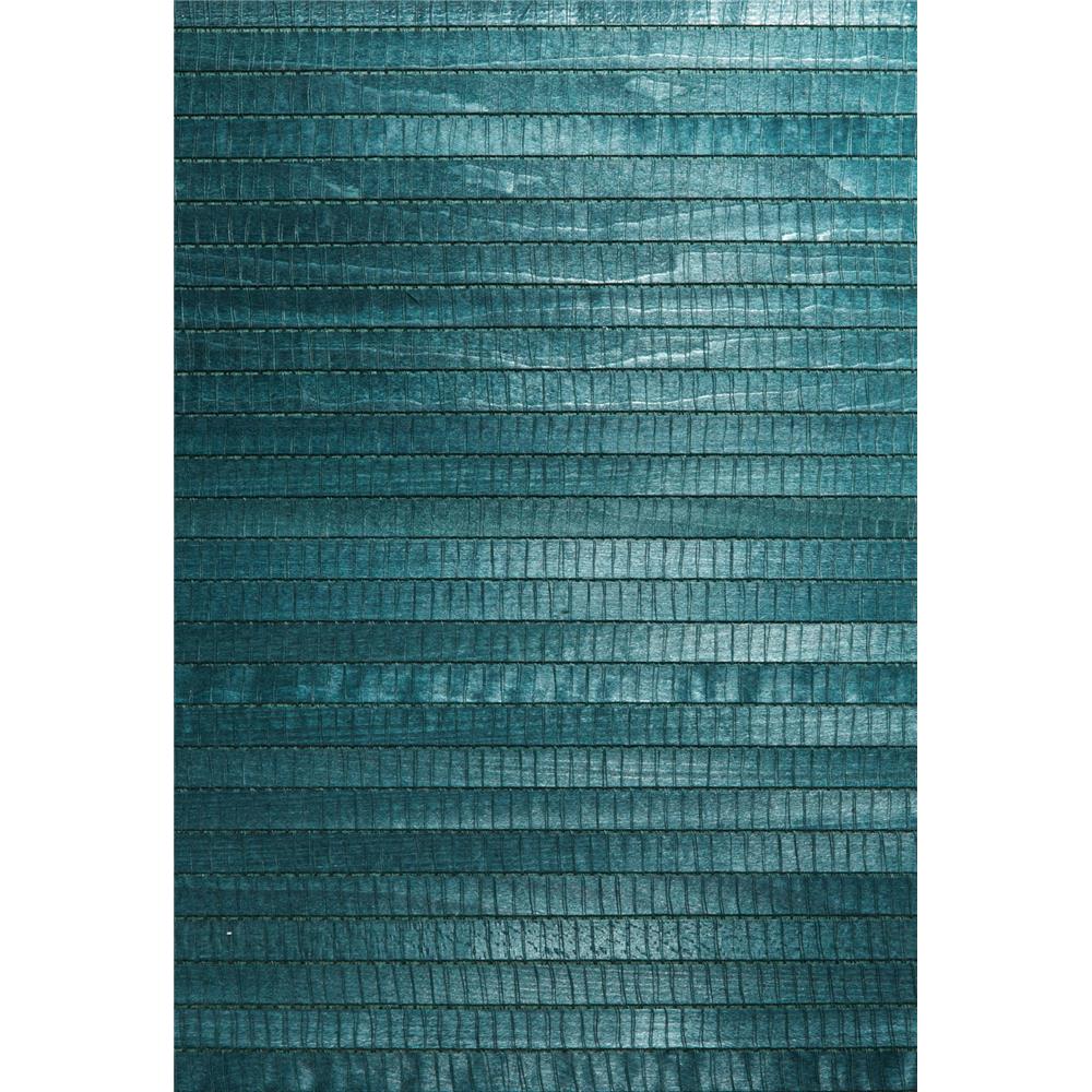 Kenneth James by Brewster 63-54732 Shangri La Mayumi Aqua Grasscloth Wallpaper in Aqua