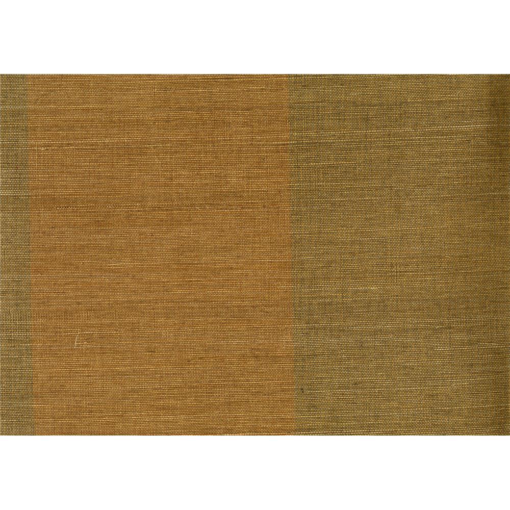Kenneth James by Brewster 63-54733 Shangri La Yi Ze Brown Grasscloth Wallpaper in Brown