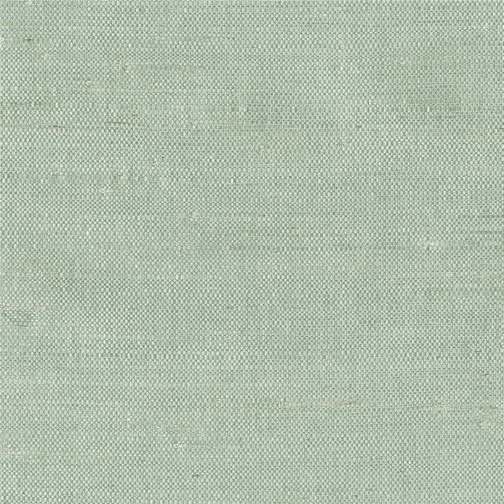 Kenneth James by Brewster 63-65609 Shangri La Kimi Light Green Grasscloth Wallpaper in Light Green