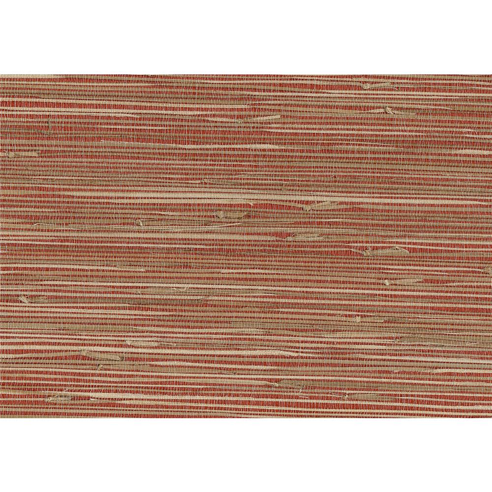 Kenneth James by Brewster 63-65661 Shangri La Yan Yan Red Grasscloth Wallpaper in Red