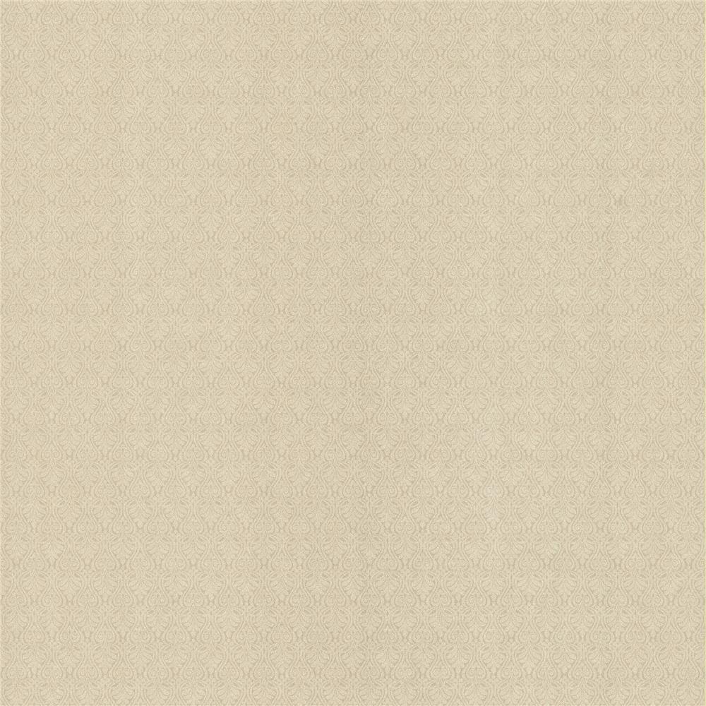 Kenneth James by Brewster 670-65869 KJ Textures Brabant Light Brown Small Damask Texture Wallpaper in Light Brown