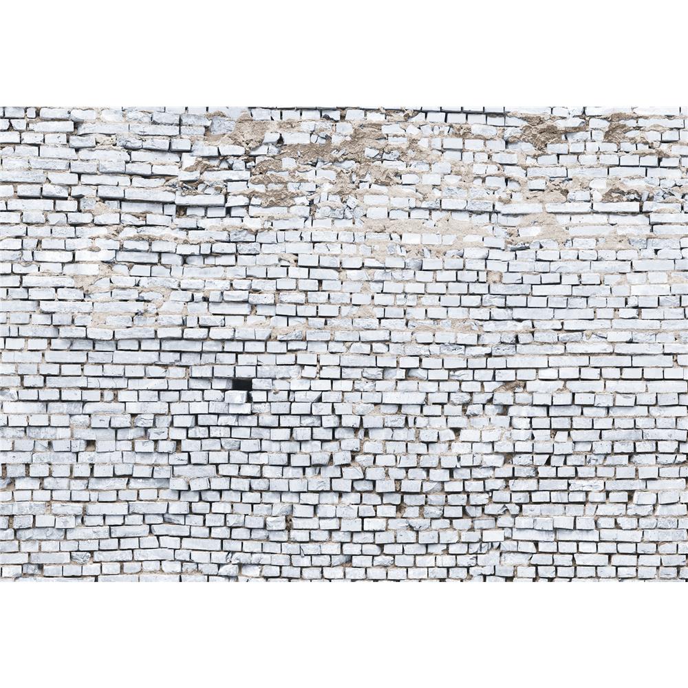 Komar by Brewster 8-881 White Brick Wall Mural
