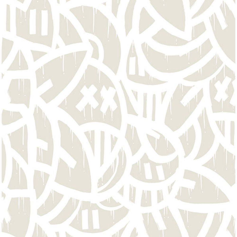 NuWallpaper by Brewster AAS4881 Cream Bold Arrangements Peel & Stick Wallpaper