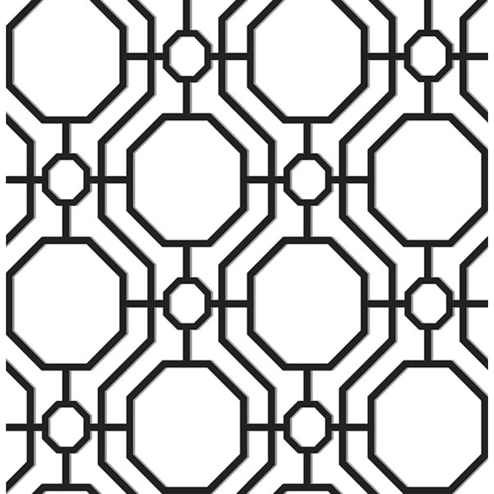 InHome by Brewster ARW4248 Crawford Black & White Peel & Stick Wallpaper