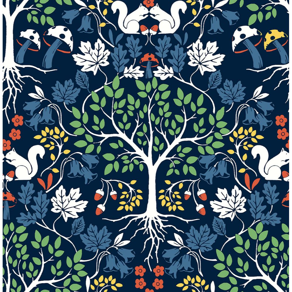 A-Street Prints by Brewster AST3781 Leo Blueberry Tree Wallpaper
