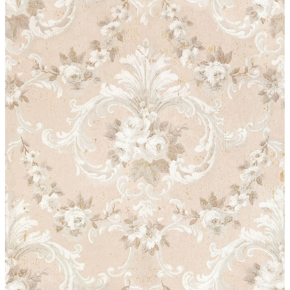 A-Street Prints by Brewster AST4063 This Old Hudson Blush Rose Damask Wallpaper