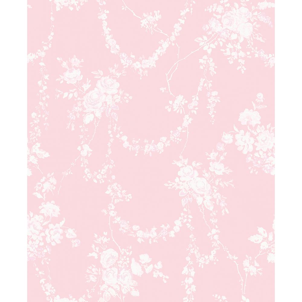 A-Street Prints by Brewster AST4110 Chandelier Gates Easter Pink Floral Drape Wallpaper