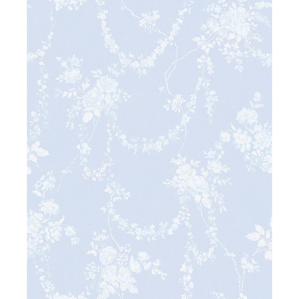 A-Street Prints by Brewster AST4170 Chandelier Gates Blue Gemstone Floral Drape Wallpaper