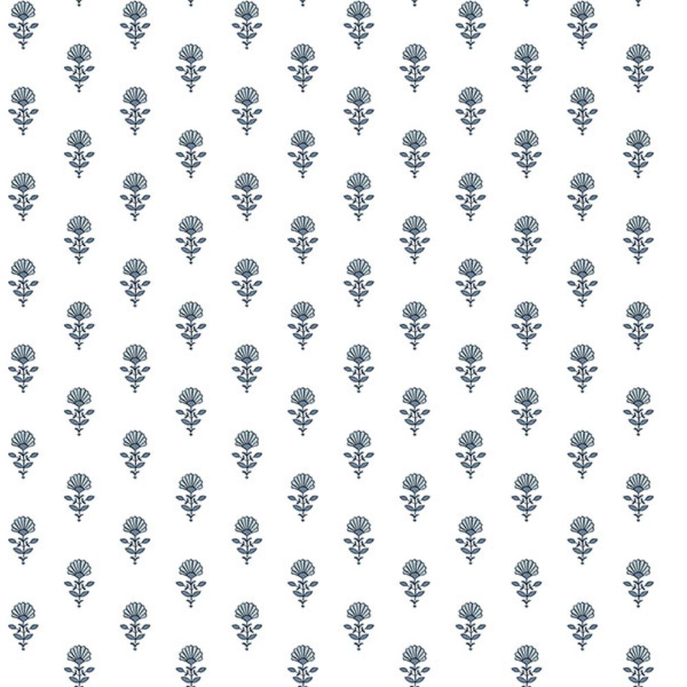 A-Street Prints by Brewster AST4337 Libby Blue Heather Mini Floral Wallpaper