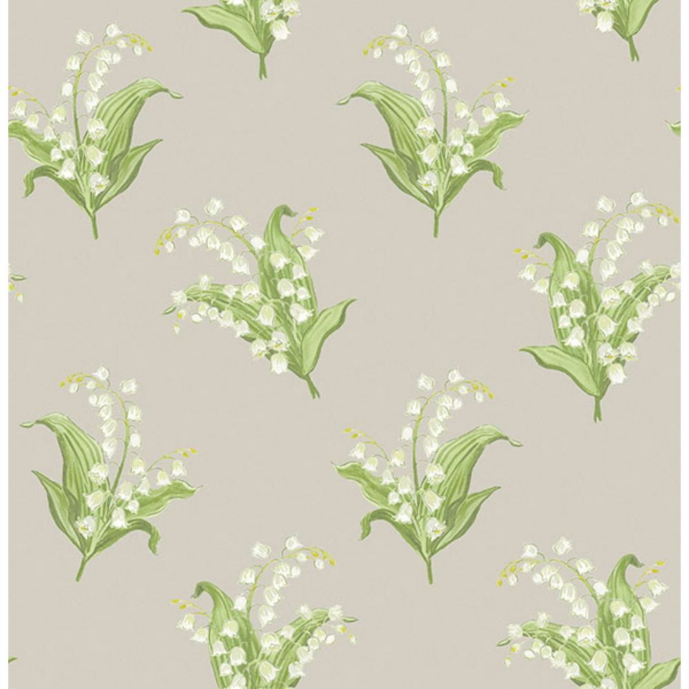 A-Street Prints by Brewster AST4341 Farmington Stone Lily of the Valley Wallpaper