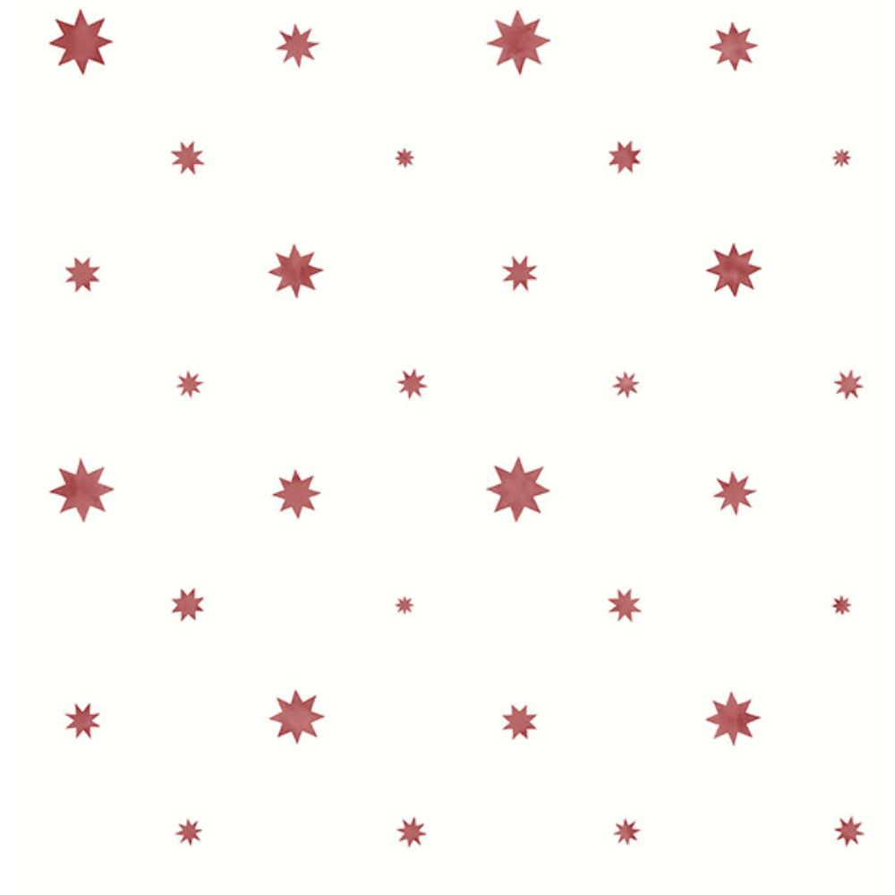 A-Street Prints by Brewster AST4353 Henry Red Starburst Wallpaper