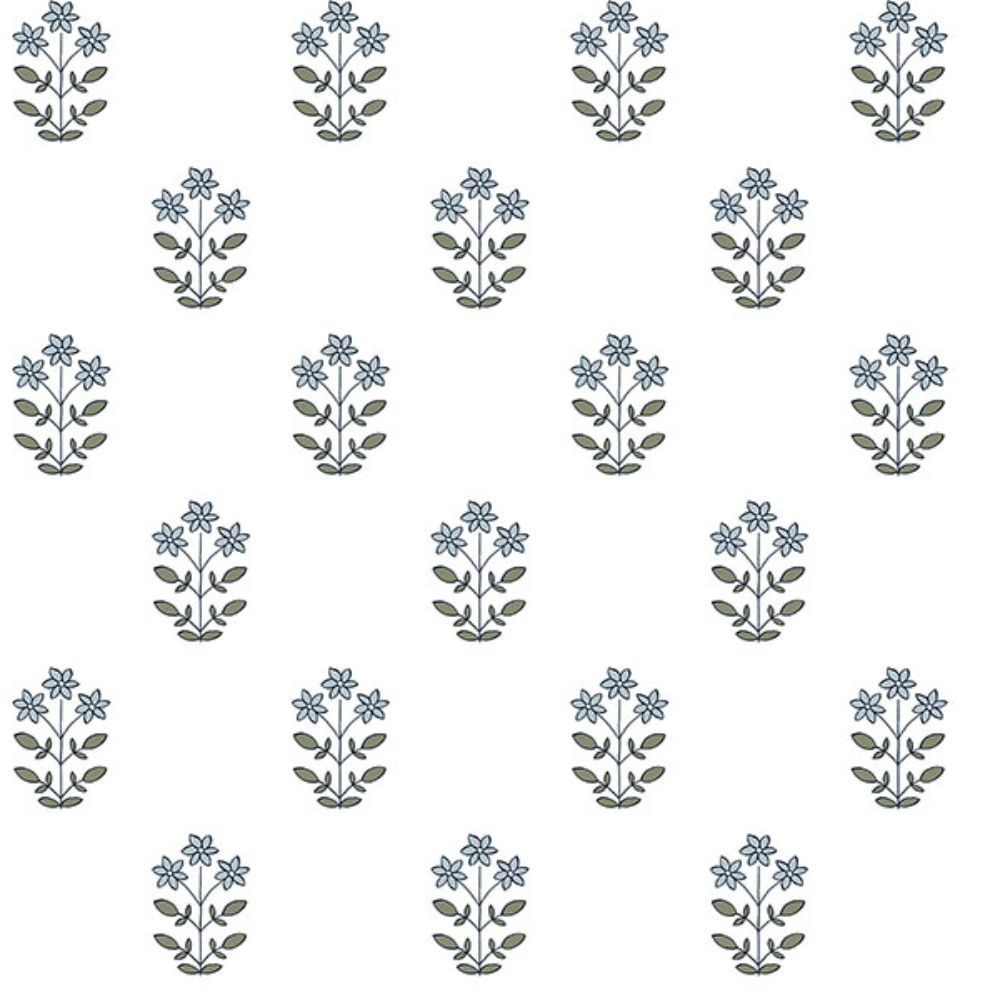 A-Street Prints by Brewster AST4358 Kit Blue Heather Floral Wallpaper