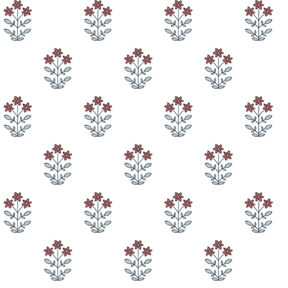 A-Street Prints by Brewster AST4361 Kit Red Floral Wallpaper