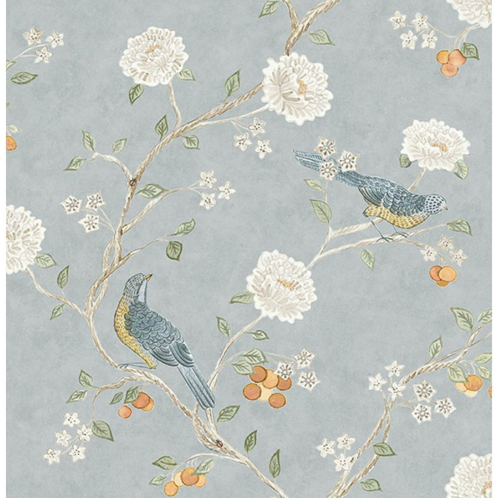A-Street Prints by Brewster AST4362 Wellesley Blue Heather Chinoiserie Wallpaper