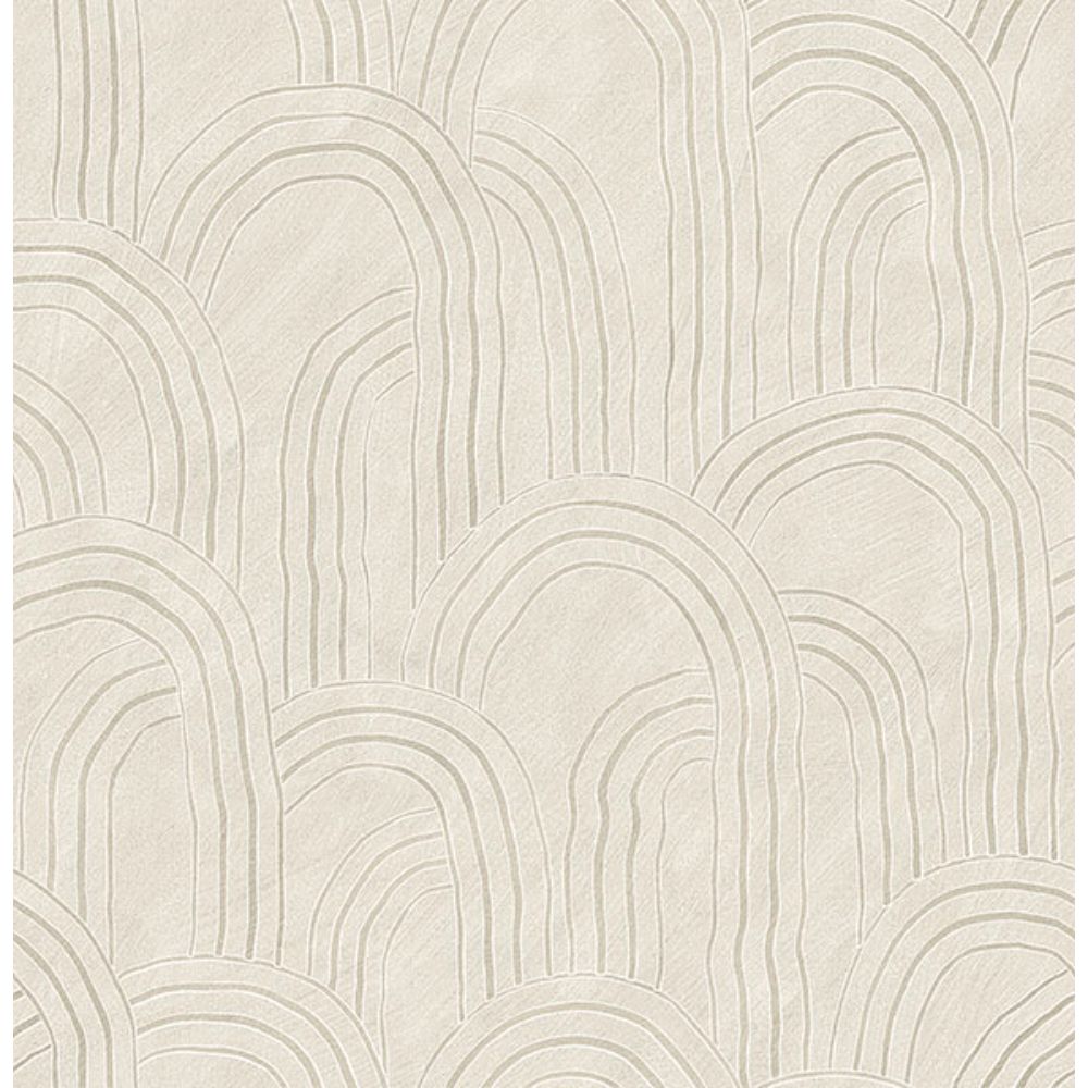 A-Street Prints by Brewster AST4687 Cabo Cream Rippled Arches Wallpaper