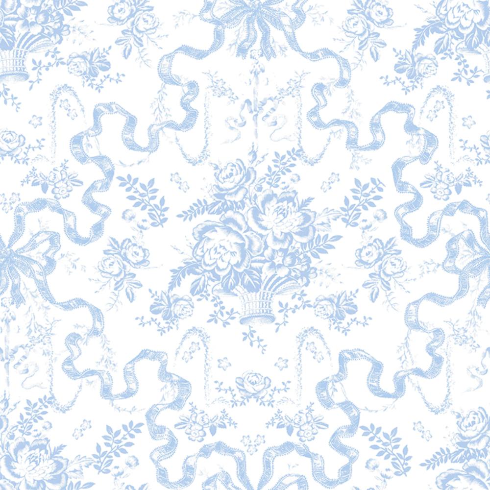 LoveShackFancy by Brewster AST6272 Fairytale Blissful Blue Toile Wallpaper