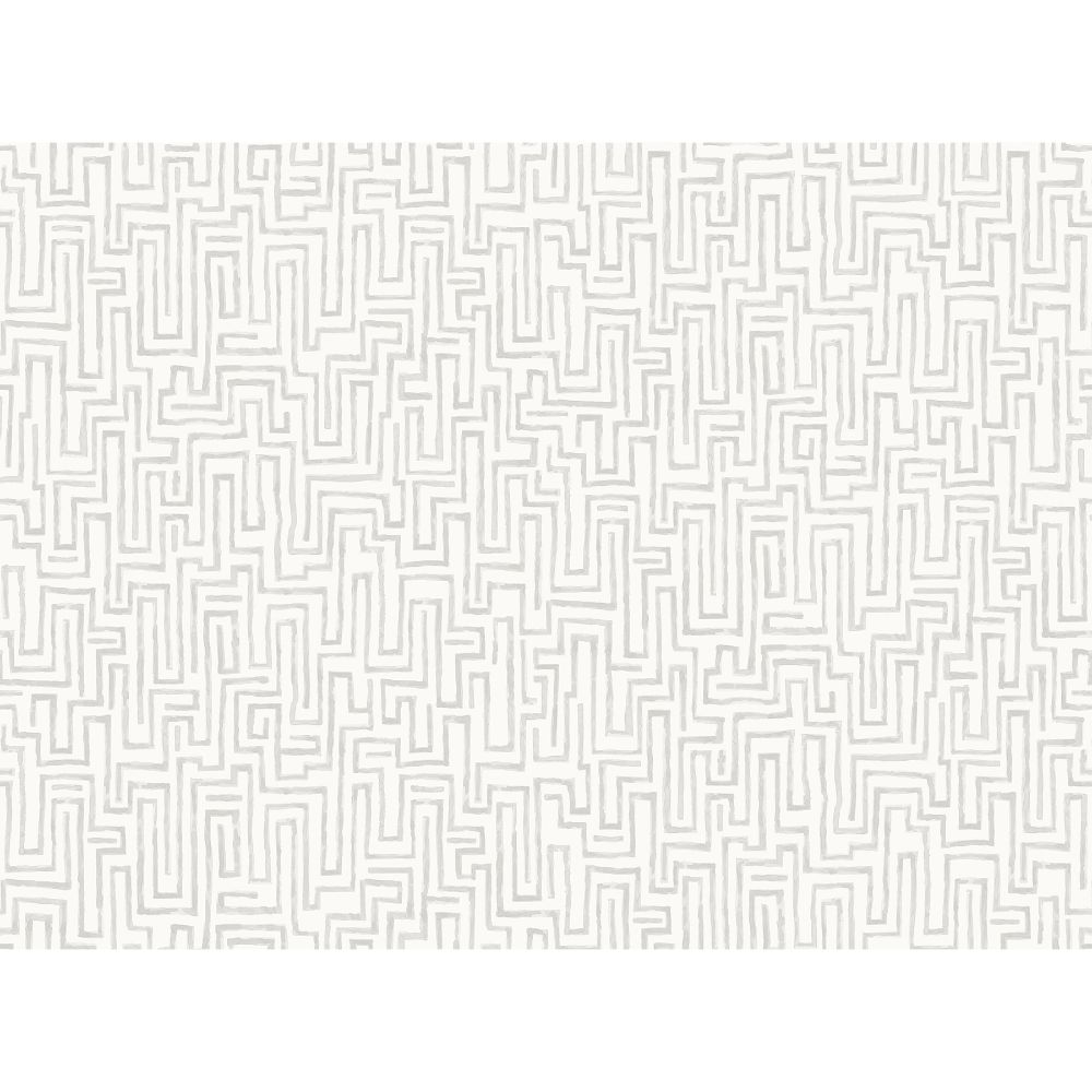 REMIX Walls by Katie Hunt x A-Street Prints By Brewster Maze Dove Grey Wall Mural