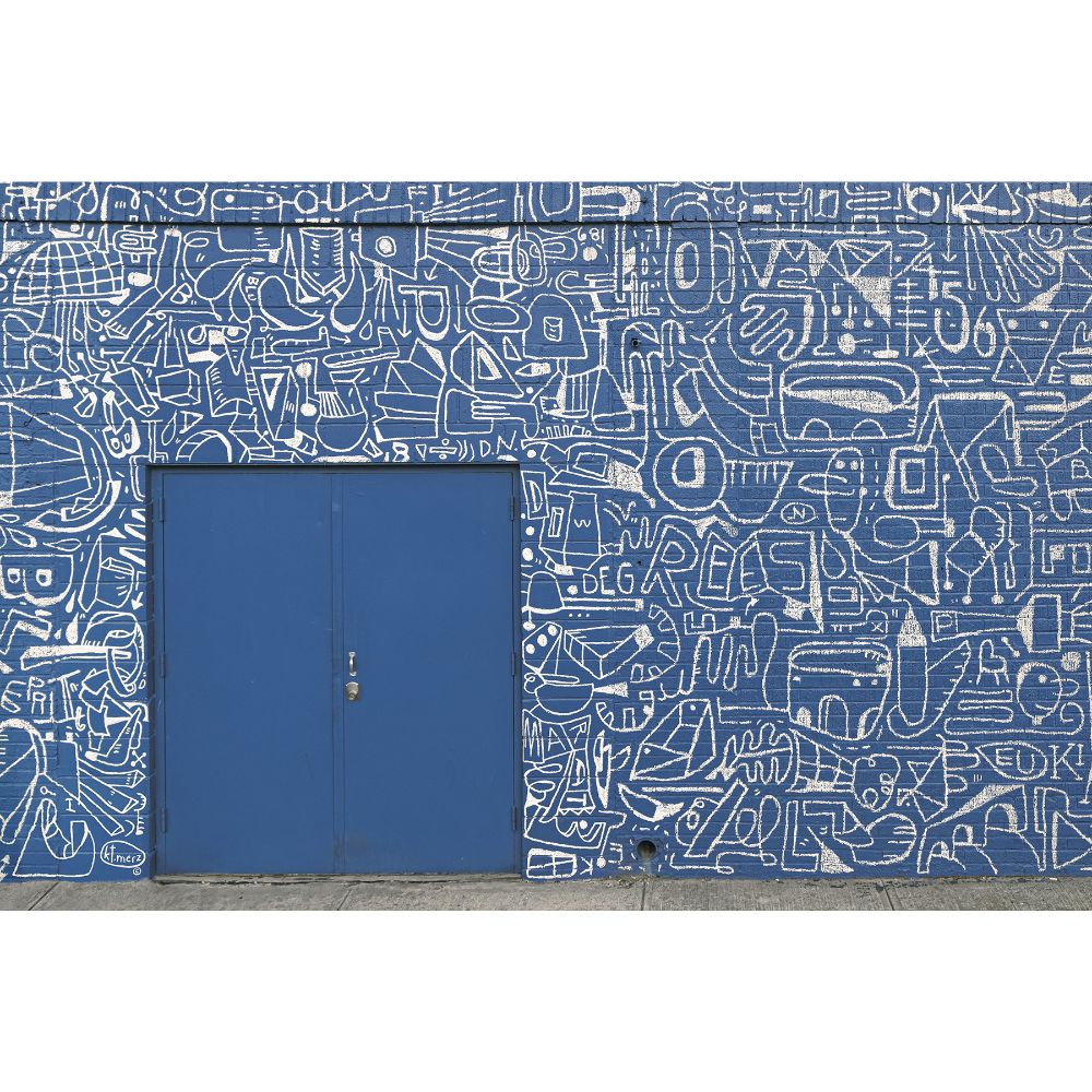 KT Merz x A-Street Prints by Brewster ASTM4130 Bushwick BKLYN Wall Mural in Blue