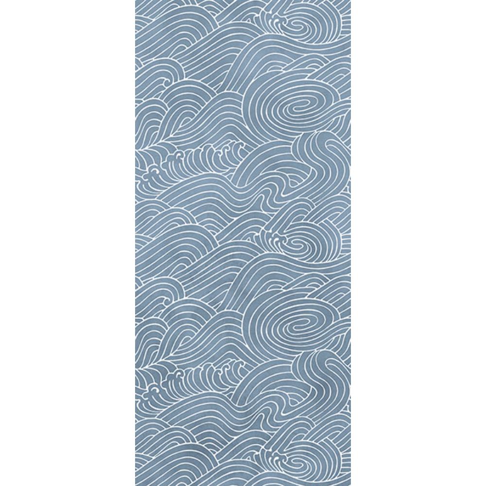 Katie Hunt x A-Street Prints by Brewster ASTM5041 Waves Ocean Blue Wall Mural