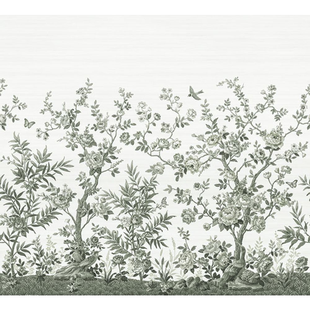 Katie Hunt x A-Street Prints by Brewster ASTM5056 Forest Chinoiserie Sage Green Wall Mural