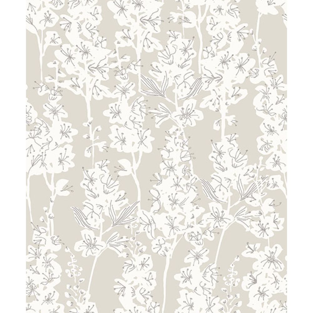 By Dylan M by Brewster BDS6073 Taupe Larkspur Peel & Stick Wallpaper