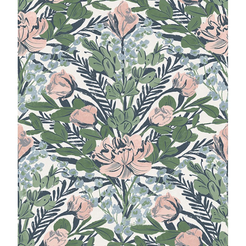 By Dylan M by Brewster BDS6078 Soft Multi Moody June Blooms Peel & Stick Wallpaper