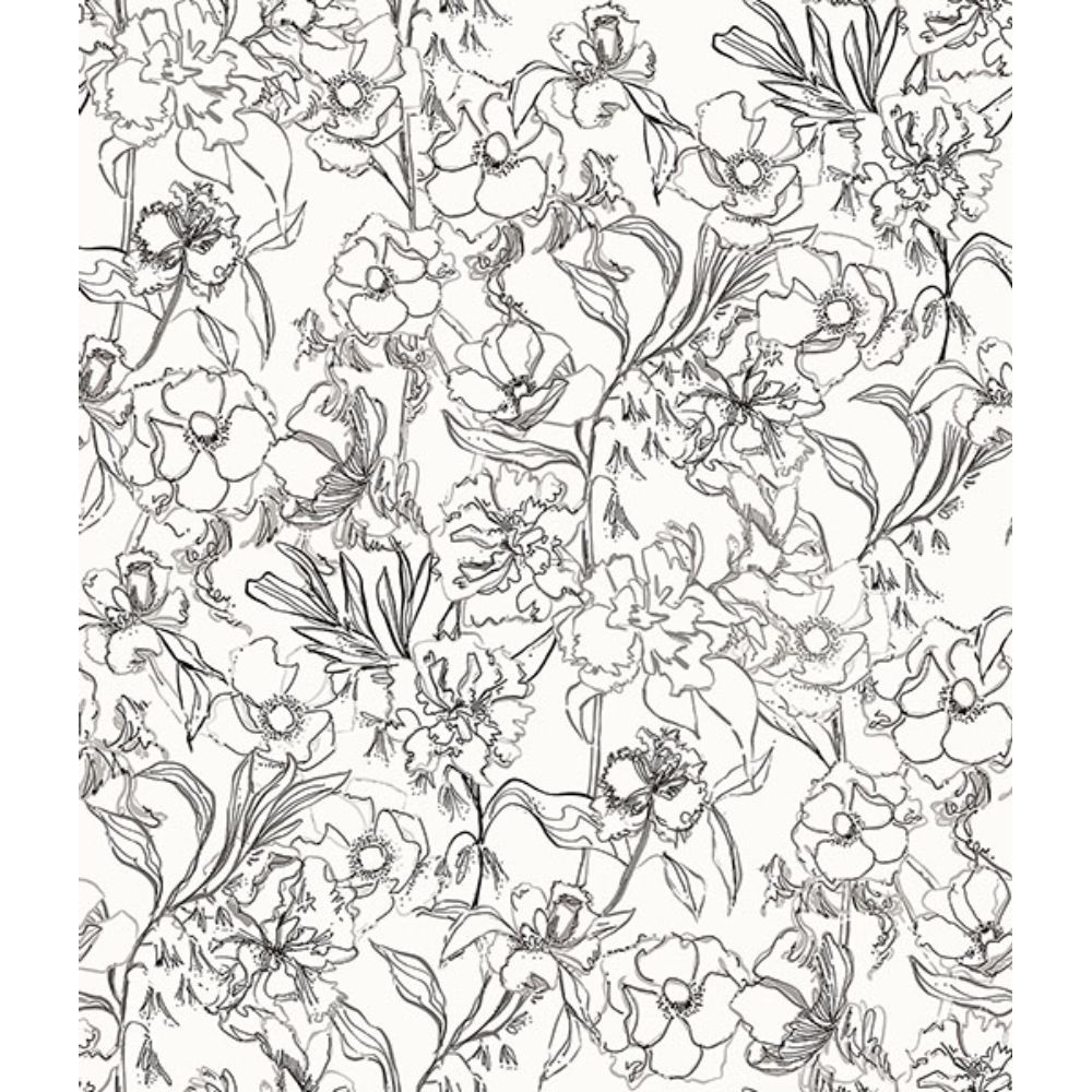 By Dylan M by Brewster BDS6082 Grey May Bloom Peel & Stick Wallpaper
