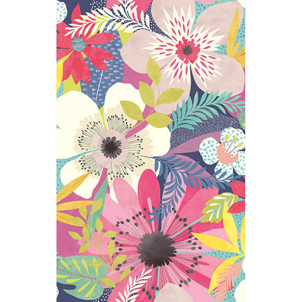 Ohpopsi by Brewster CEP50106W Janis Rasberry Floral Riot Wallpaper