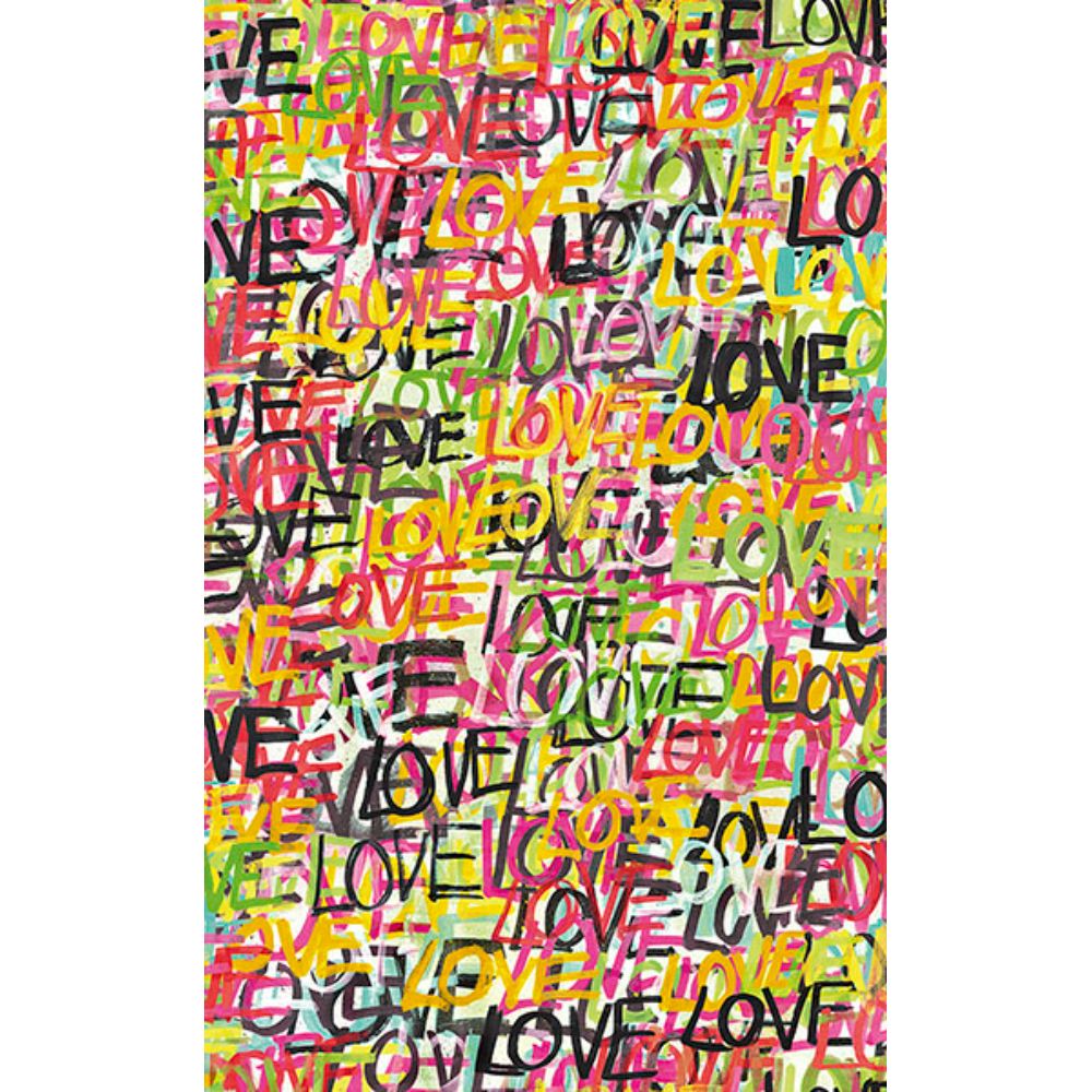 Ohpopsi by Brewster CEP50119W Indio Chartreuse Love Scribble Wallpaper