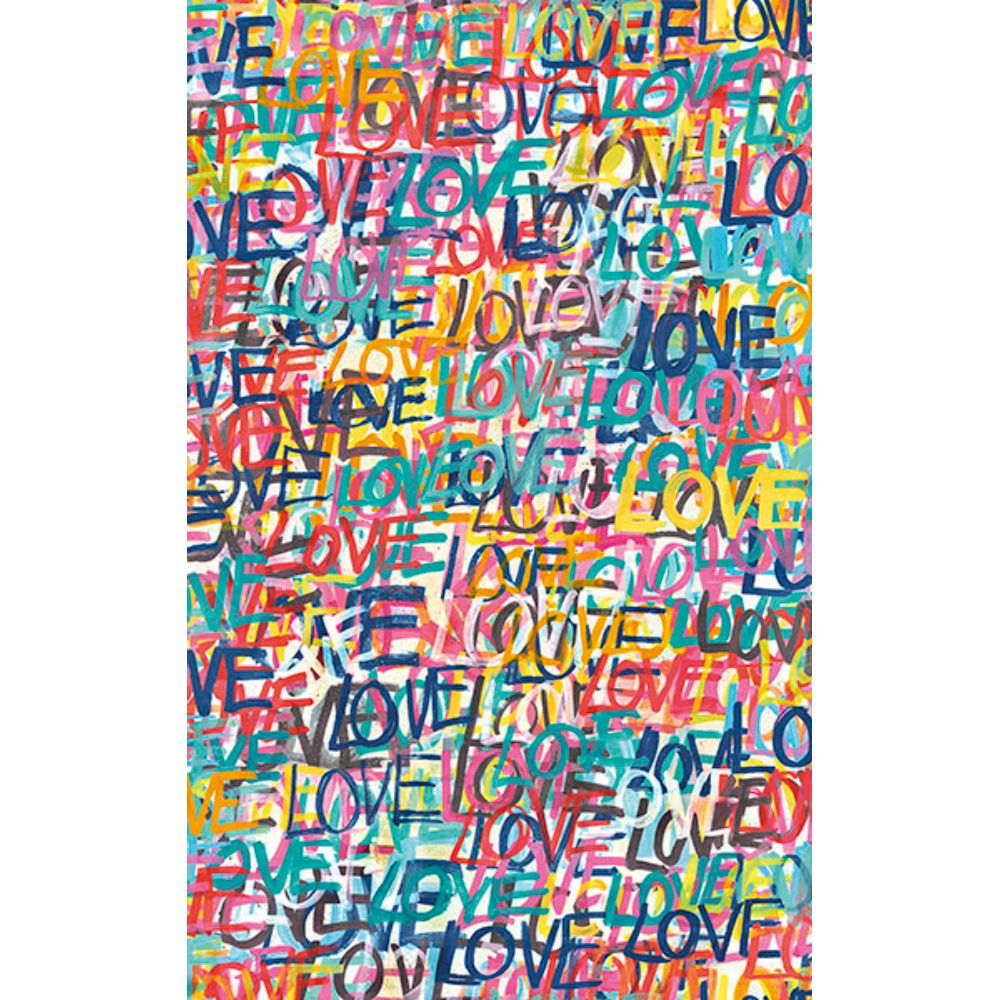 Ohpopsi by Brewster CEP50120W Indio Multicolor Love Scribble Wallpaper