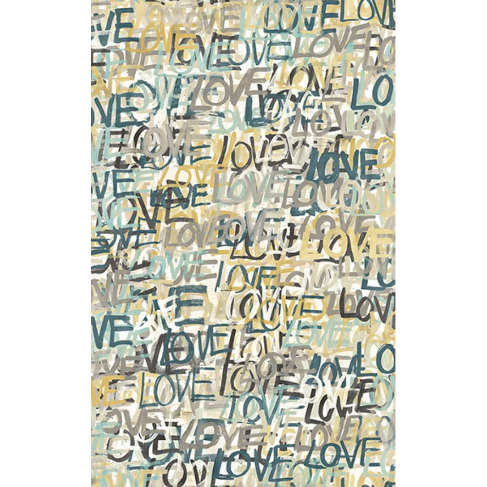 Ohpopsi by Brewster CEP50121W Indio Neutral Love Scribble Wallpaper