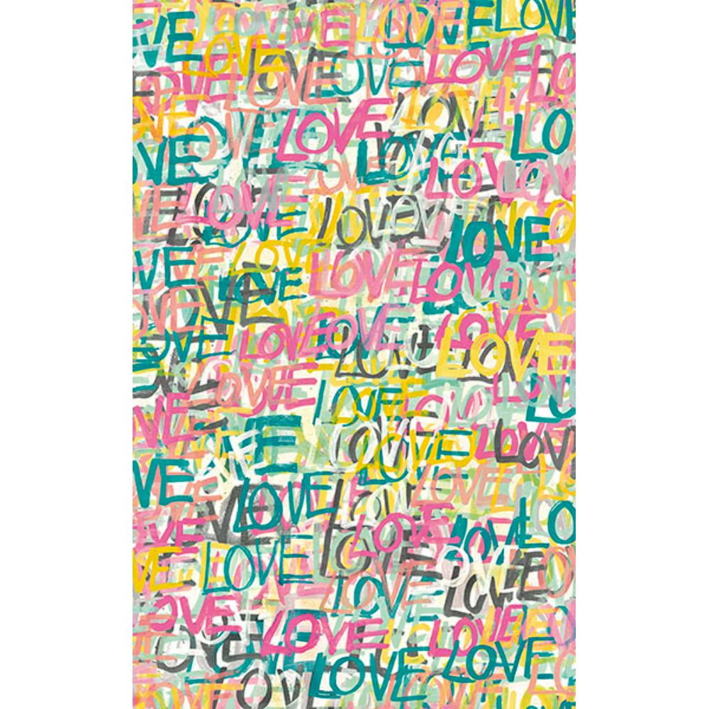 Ohpopsi by Brewster CEP50122W Indio Pastel Love Scribble Wallpaper